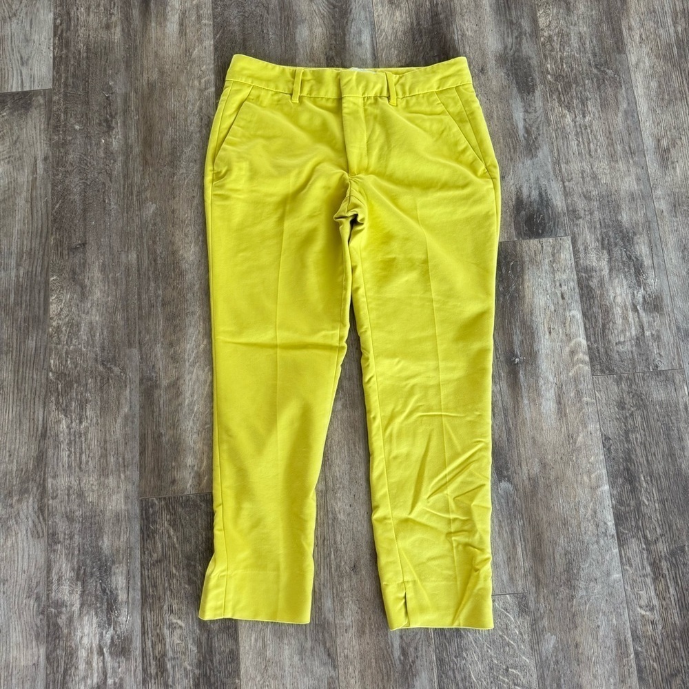 Zara Yellow Cropped Tapered Pants